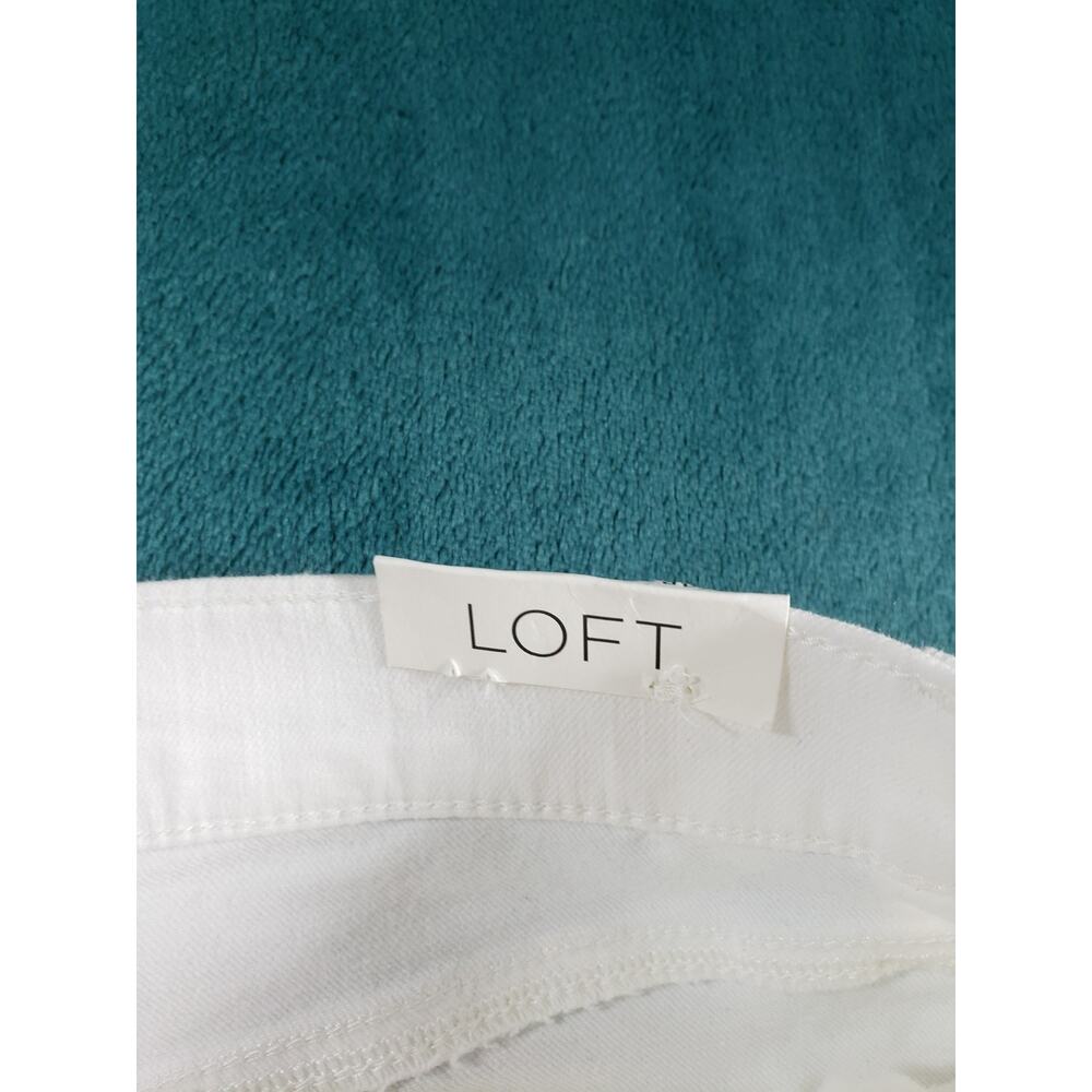 Loft Jeans Size 4 Petite Womens White Stretch Denim Pants Kick Crop Bootcut NWT - Picture 5 of 16